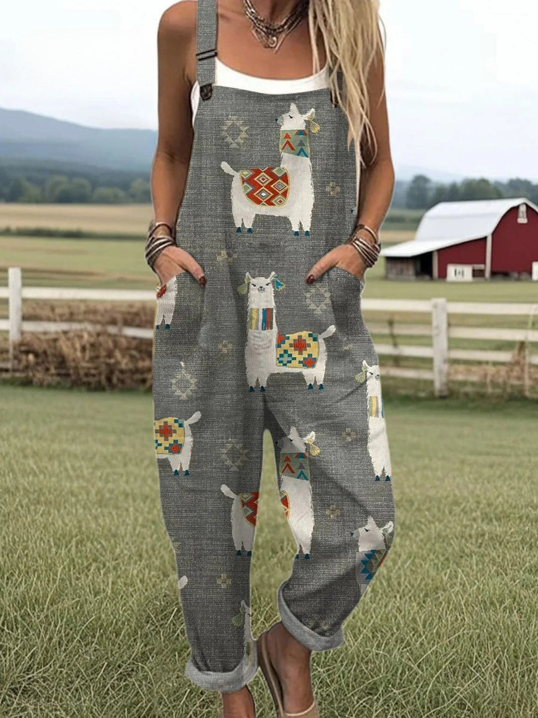 VEYLINIA | Monokrom Blommig Jumpsuit Vintage Axelbandslös