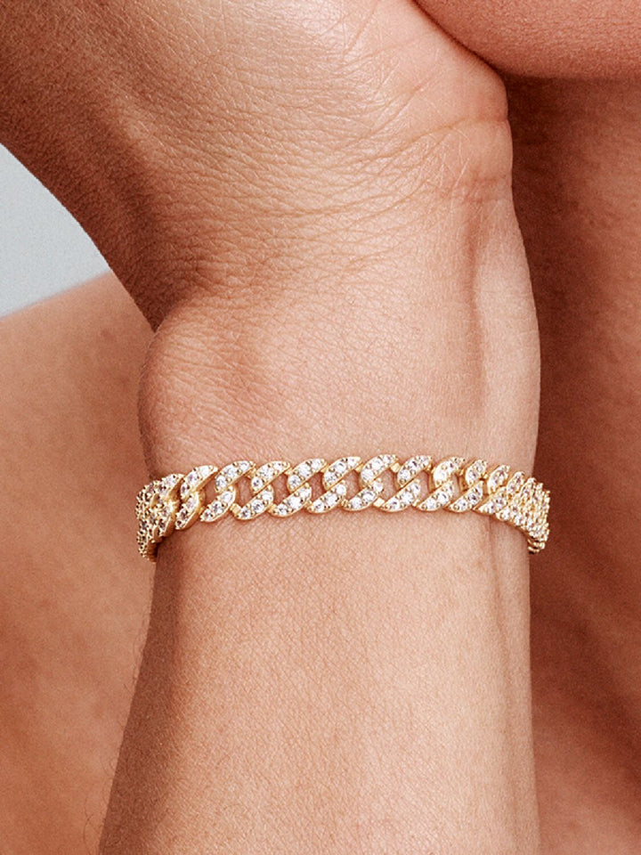 VEYLINIA | Moissanit Kubansk-armband i guld