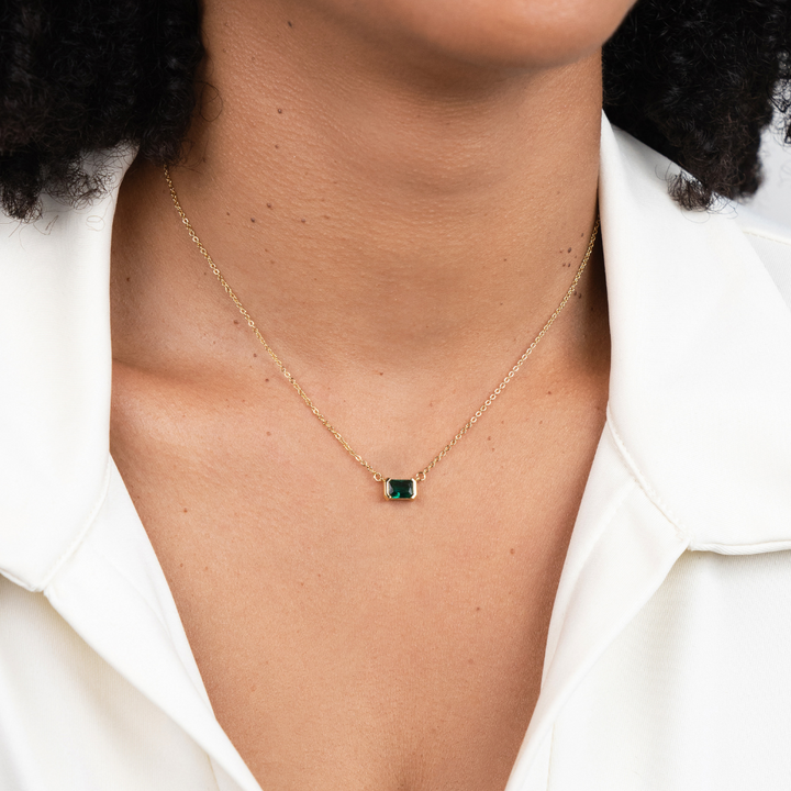 VEYLINIA | Moni Grön Smaragd Halsband