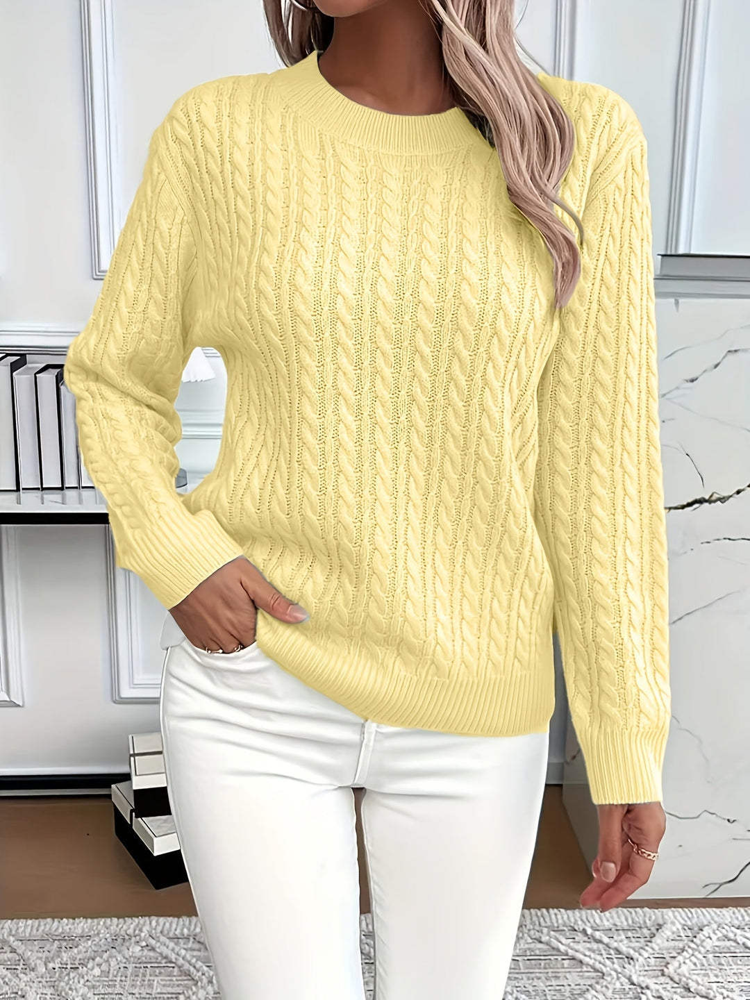 VEYLINIA | Kabelstickad damtröja