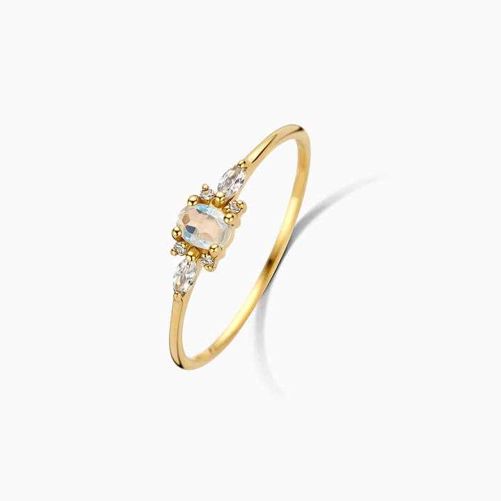 VEYLINIA | Månsten Muse-ring i guld