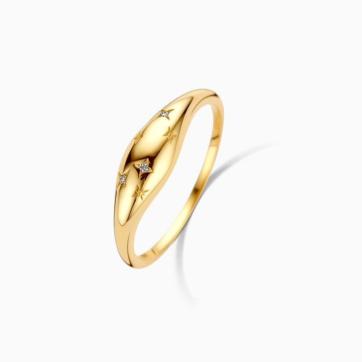 VEYLINIA | Diamantkupolring i guld