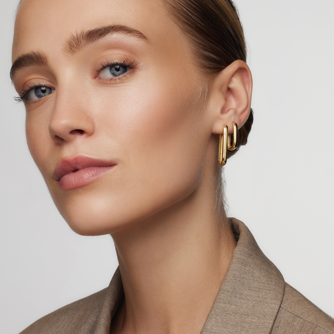 VEYLINIA | Stora Icon-hoops i guld