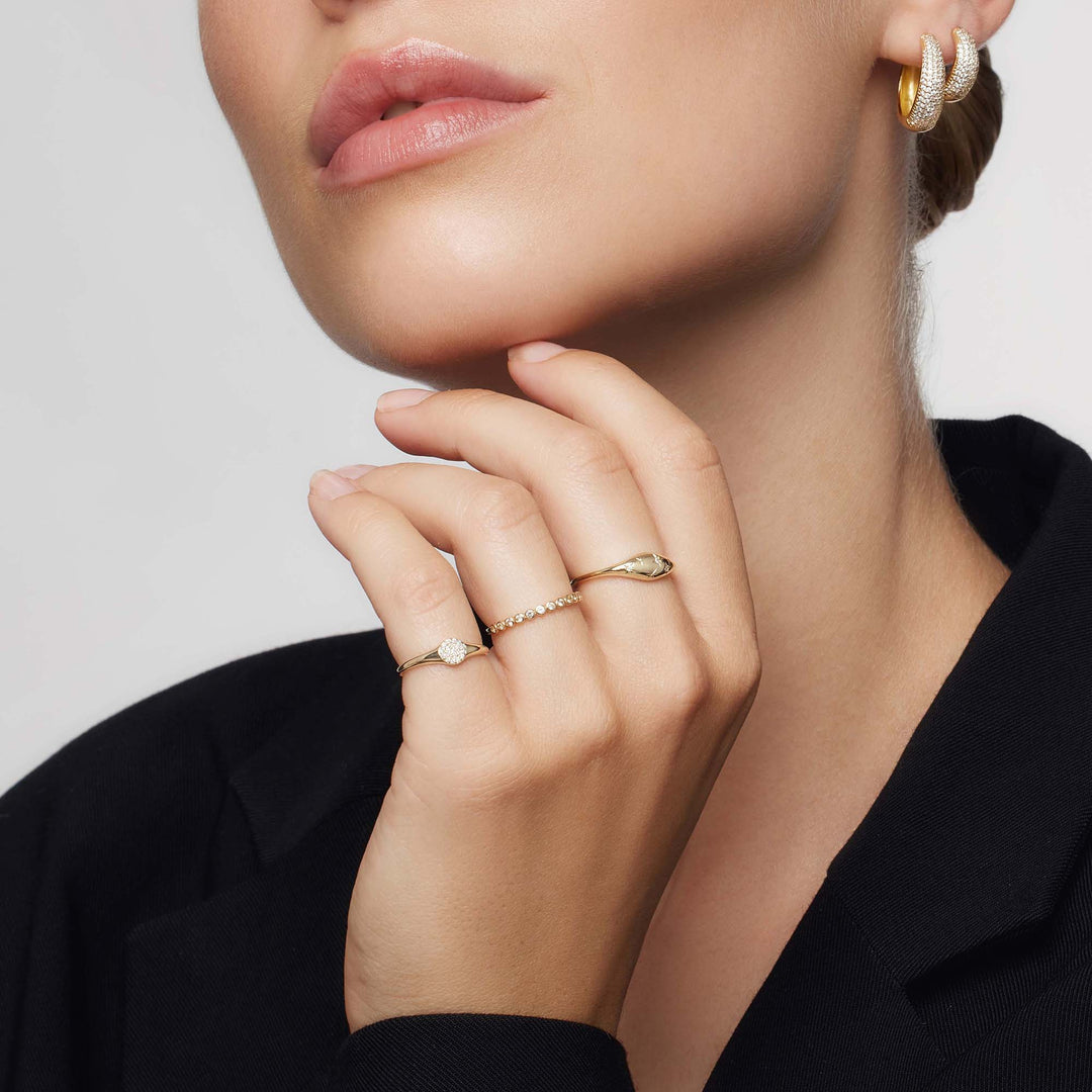 VEYLINIA | Diamantkupolring i guld