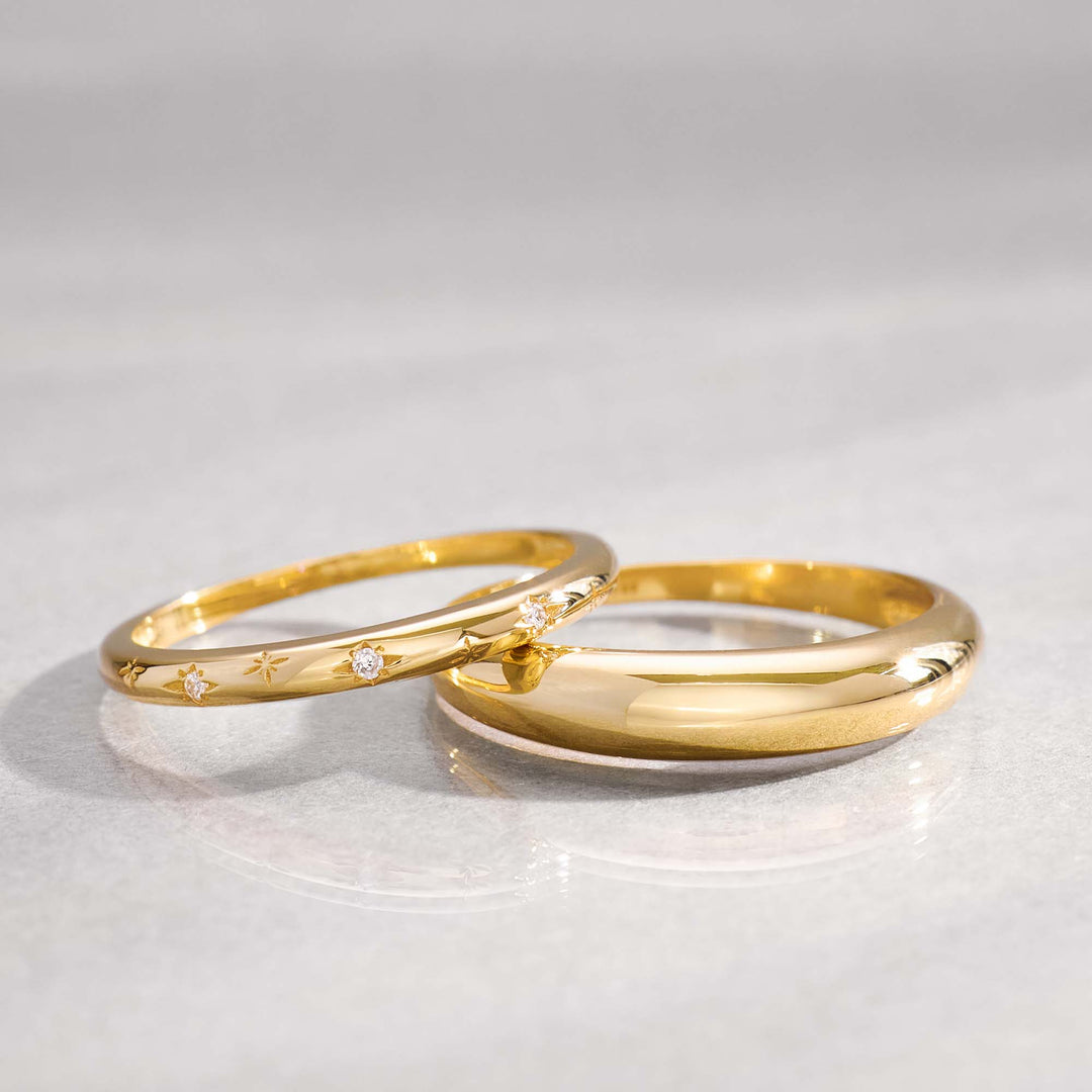 VEYLINIA | Midi kupolring i guld