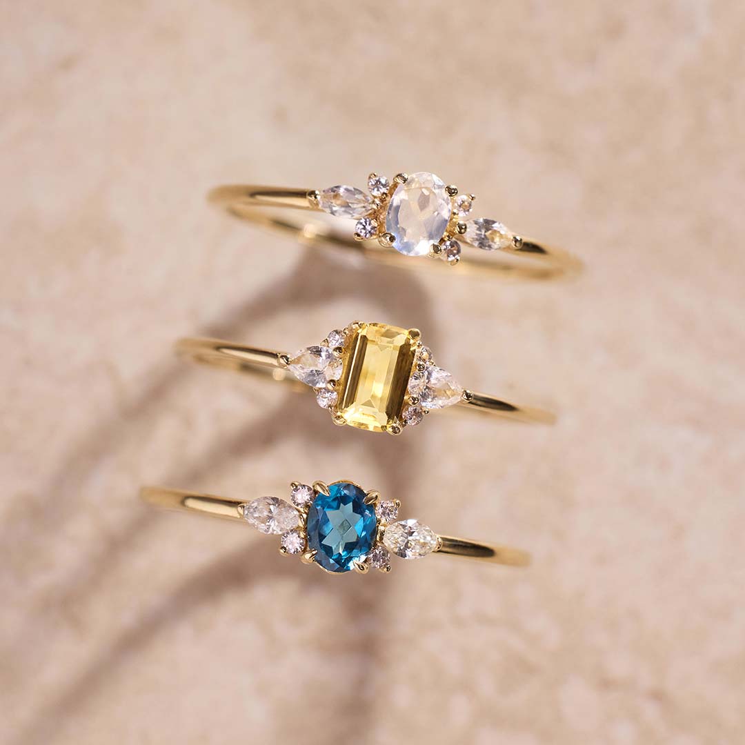 VEYLINIA | Månsten Muse-ring i guld
