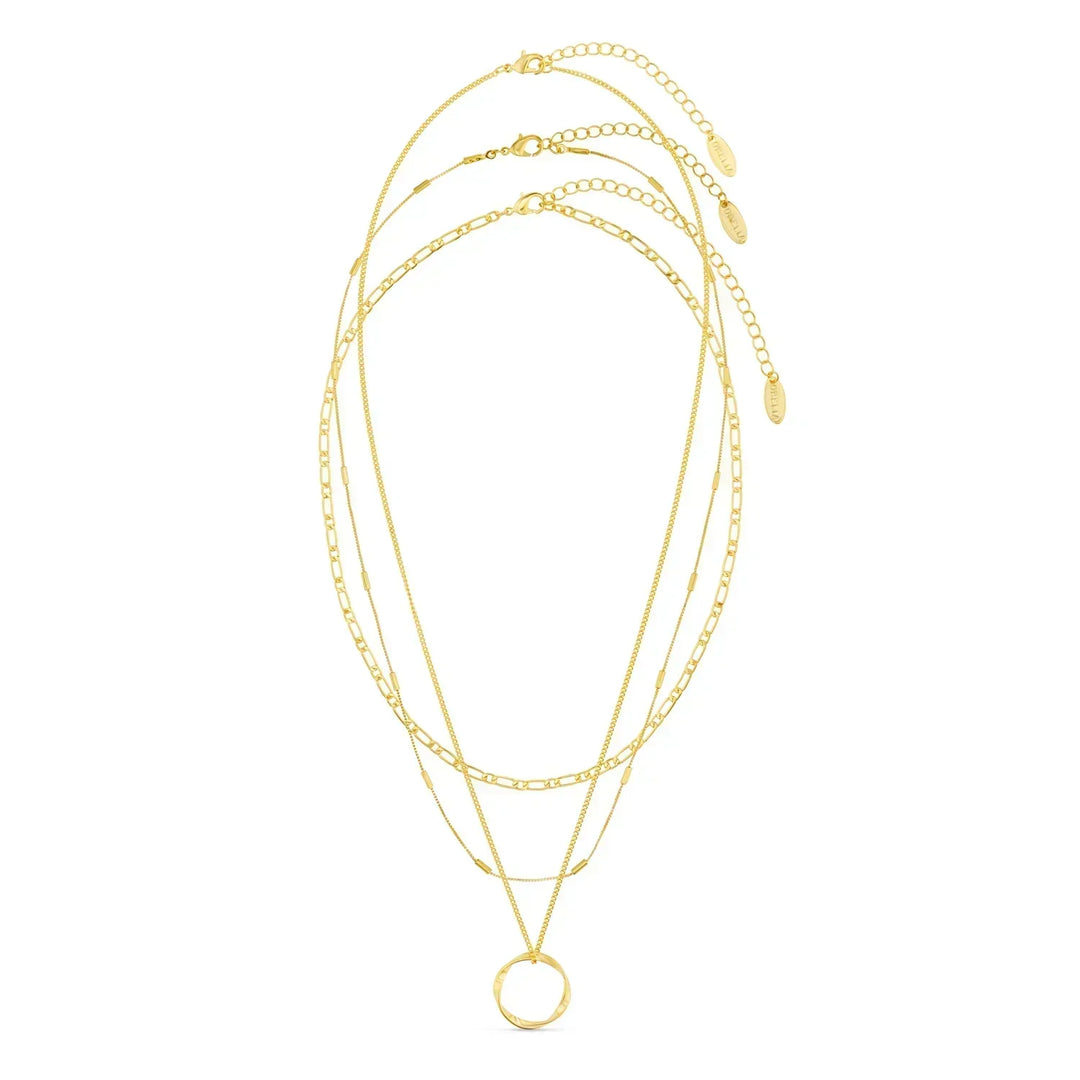 VEYLINIA | Öppen cirkel tre-radigt halsband i guld