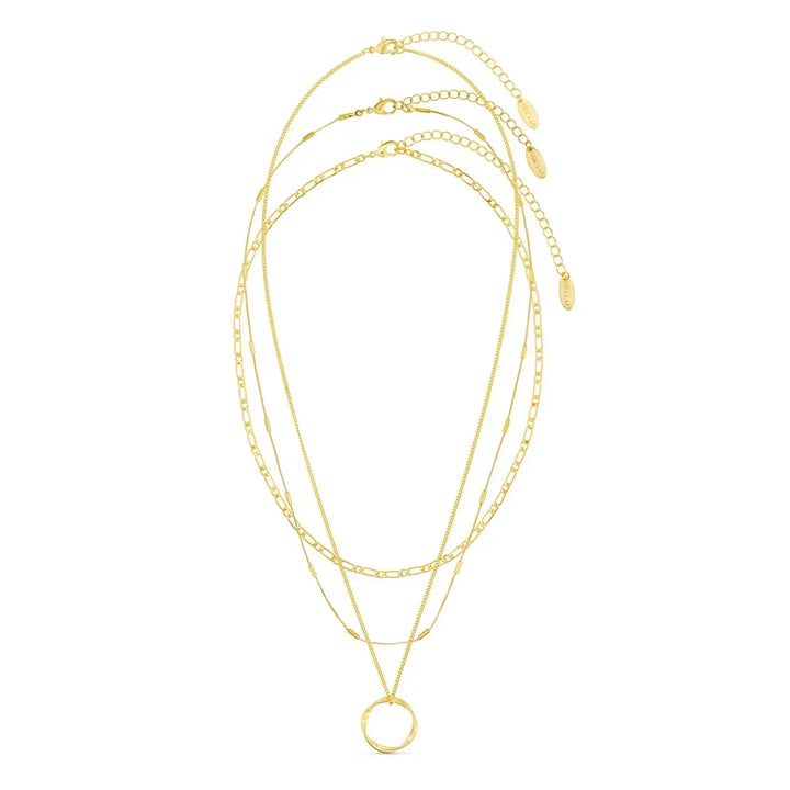 VEYLINIA | Öppen cirkel tre-radigt halsband i guld