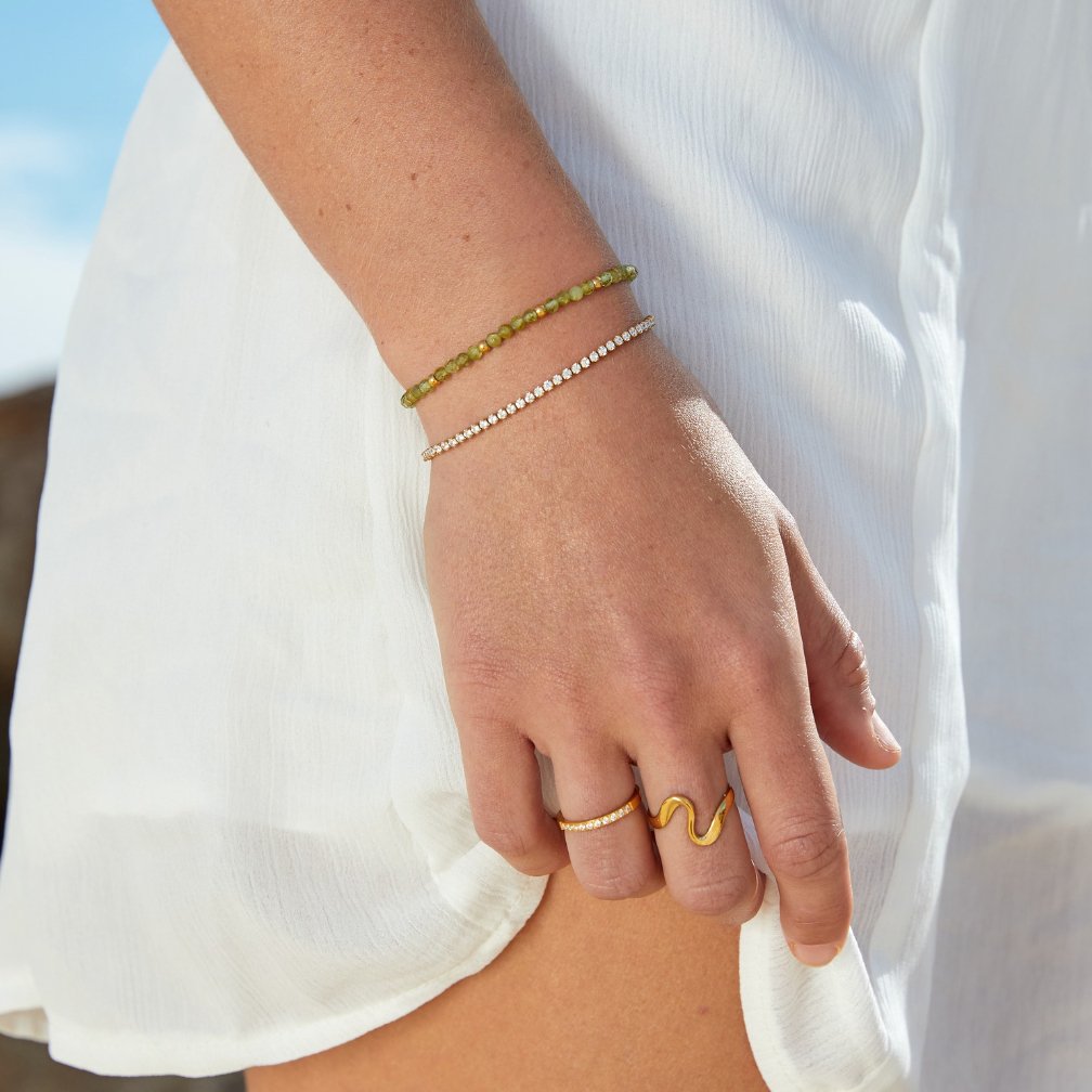VEYLINIA | Guldigt Tennisarmband med Klassisk Länk