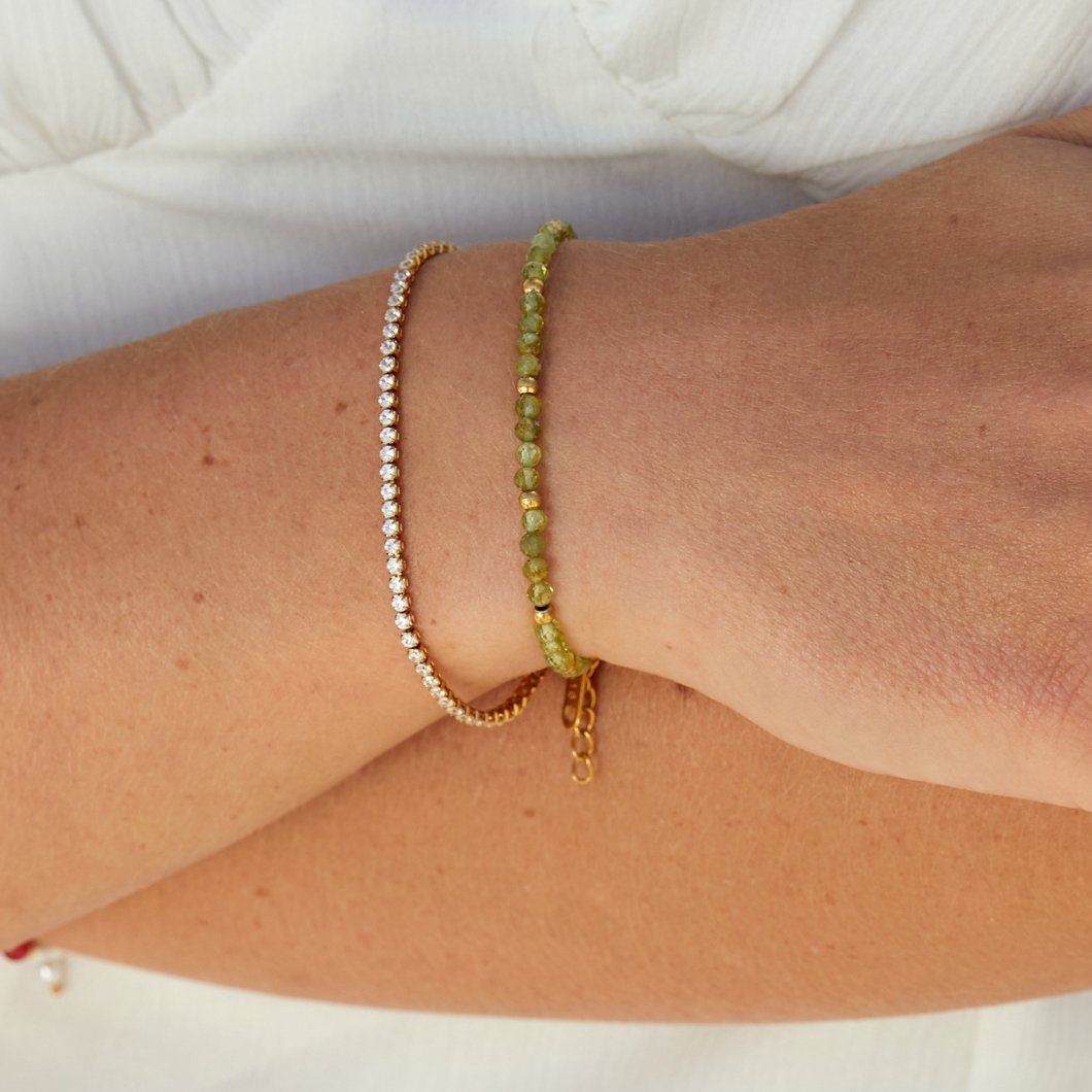 VEYLINIA | Guldigt Tennisarmband med Klassisk Länk