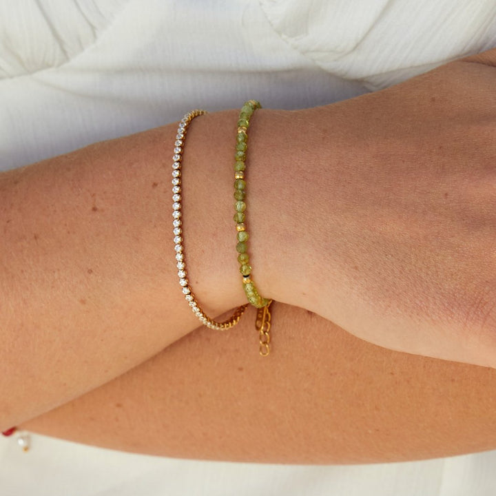 VEYLINIA | Guldigt Tennisarmband med Klassisk Länk