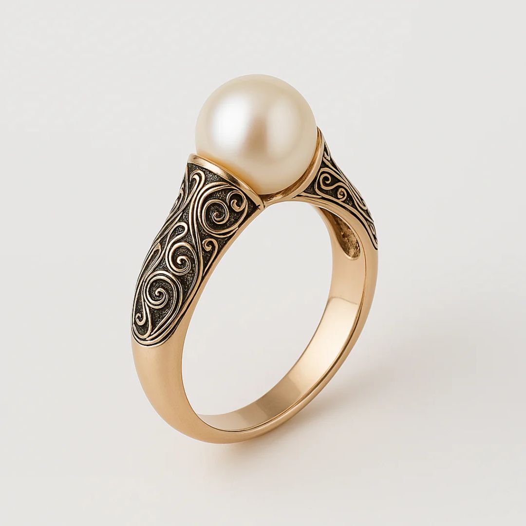 VEYLINIA | Vintage ring med naturlig pärla