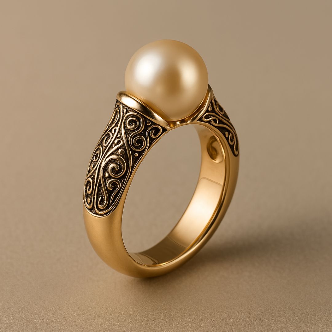 VEYLINIA | Vintage ring med naturlig pärla