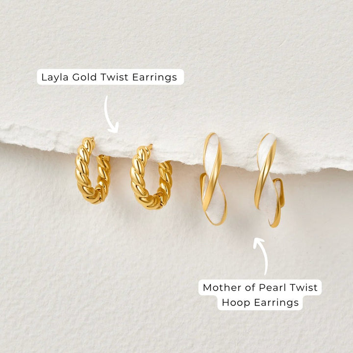VEYLINIA | Guld Twist Örhängen