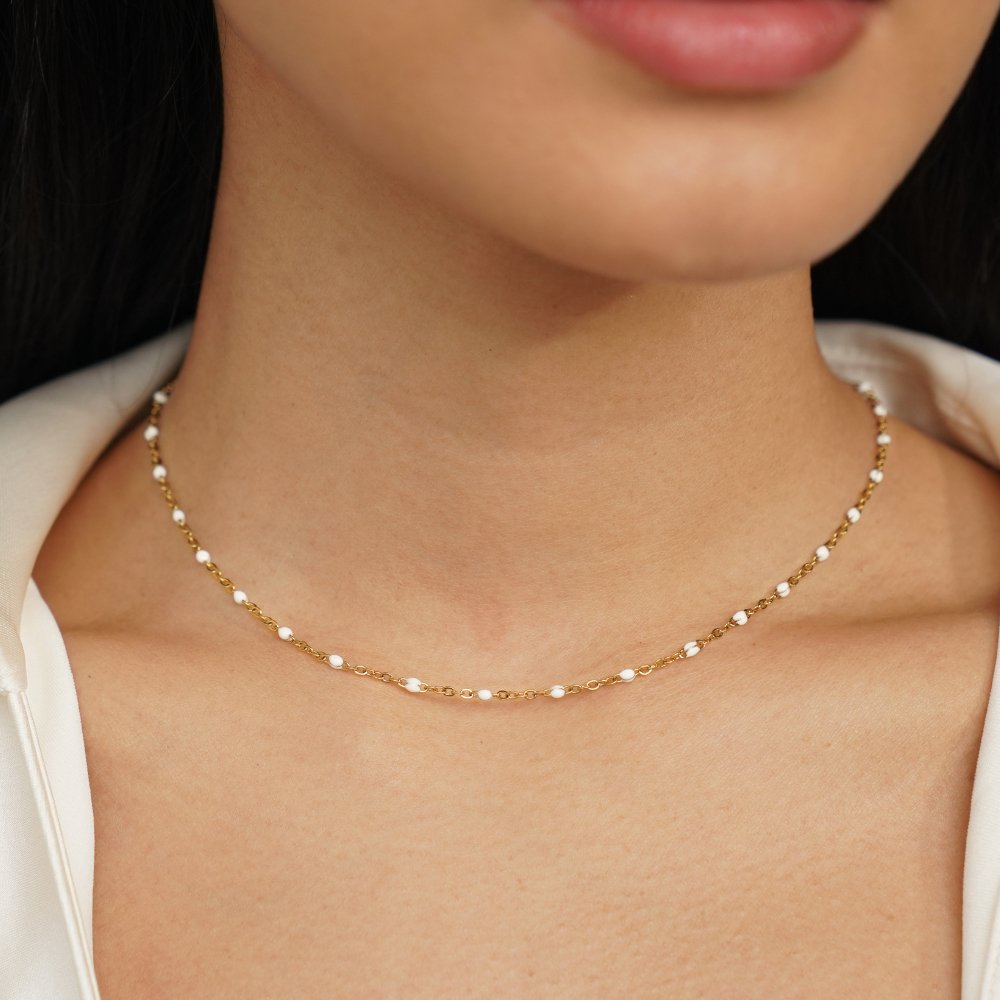 VEYLINIA | Ren Vit Pärlhalsband