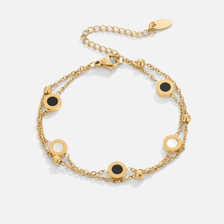 VEYLINIA | Onyx & Vit Mineralarmband